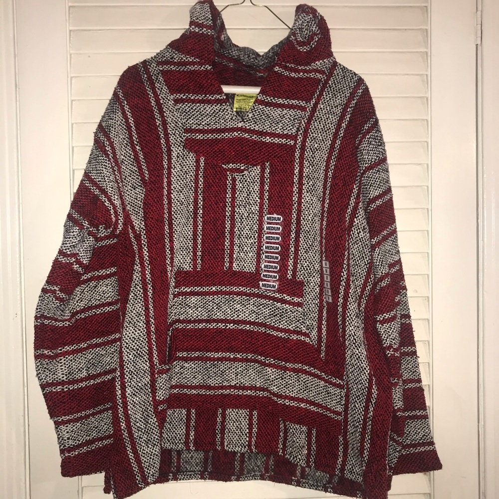 Mexican hoodie poncho size M